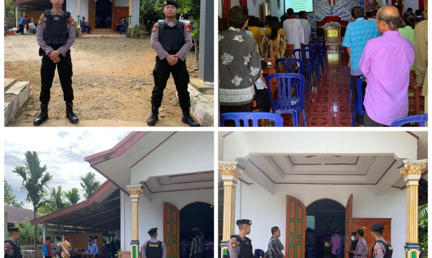 Ciptakan Rasa Aman Dan Nyaman, Sat Samapta Laksanakan Pengamanan Gereja