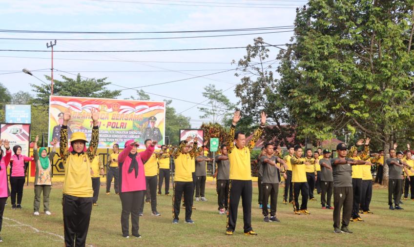 Olahraga Bersama TNI-Polri, Sinergi Wujudkan Keamanan Mengawal Tahun Politik 2024