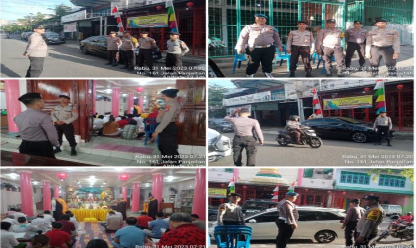 Sat Samapta Polresta Bengkulu Melaksanakan Pengamanan Hari Suci Waisak di Vihara Buddahyana 