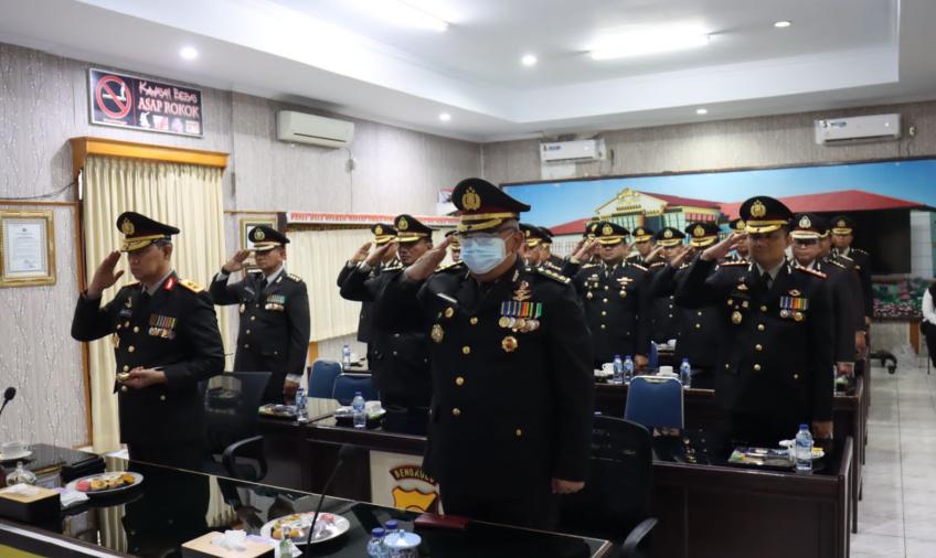 Kapolda Bengkulu Ikuti Upacara Peringatan Harlah Pancasila Secara Virtual