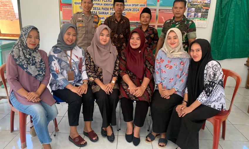 Dukung Suksesnya Tahapan Pemilu, Bhabinkamtibmas Polsek Kaur Selatan Hadiri Rapat Pleno Terbuka Rekapitulasi DPSHP di Desa Sawah Jangkung