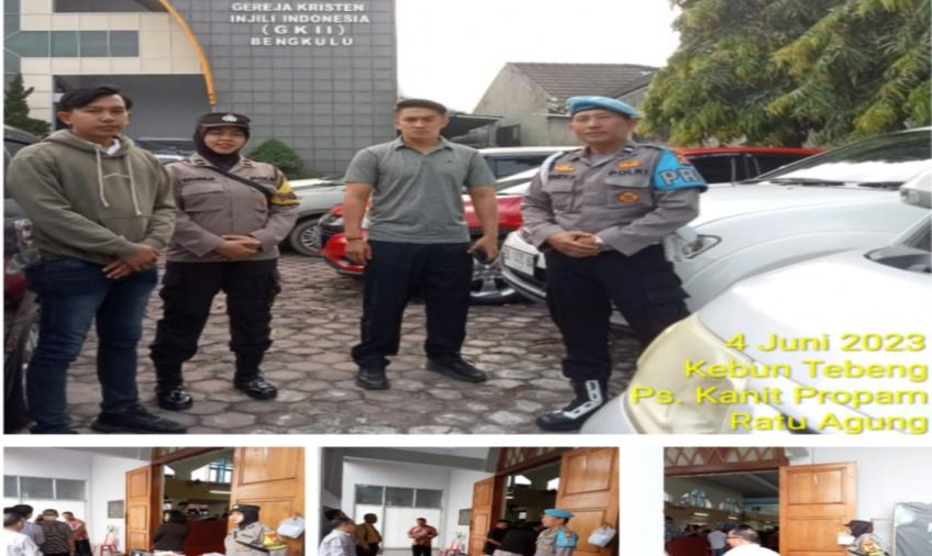 Polsek Ratu Agung Laksanakan Pengamanan Ibadah Minggu di Gereja GKII