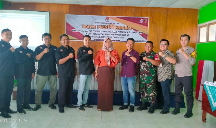 Bhabinkamtibmas Polsek Lebong Utara Hadiri Pleno DPSHP di Kecamatan Amen