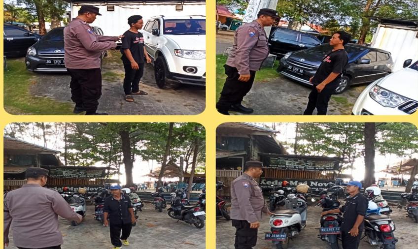Cegah Kejahatan Jalanan, Polsek Teluk Segara Patroli di Objek Wisata