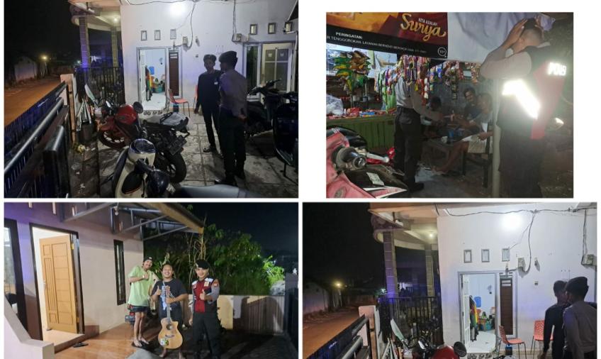 Patroli Rutin Dini Hari, Personel Sat Samapta Polresta Bengkulu Sambangi Penghuni Kos-kosan