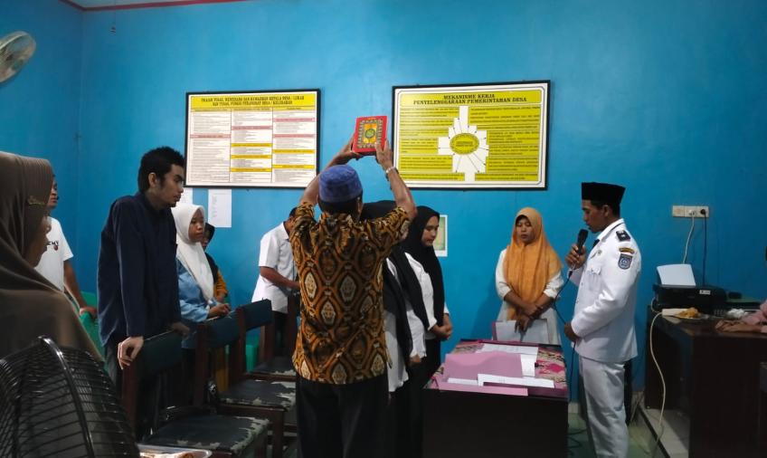 Hadiri Pelantikan Perangkat Desa, Polsek Lais Sampaikan Harapan Ini