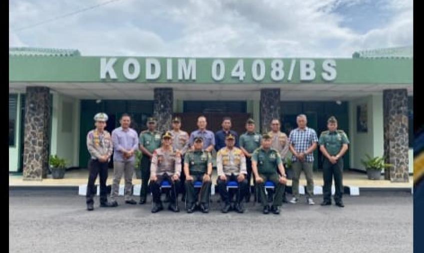 Jalin Sinergitas TNI-Polri, Kapolres Kaur dan Kapolres BS Silahturahmi  ke Kodim 0408/ Bengkulu Selatan