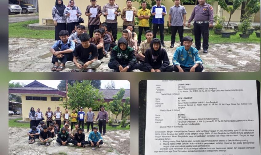Polsek Muara Bangkahulu Mediasi Pelajar yang Tawuran 