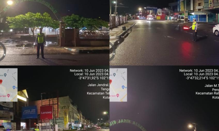 Patroli Subuh Satlantas Polresta Bengkulu di Masjid Jamik