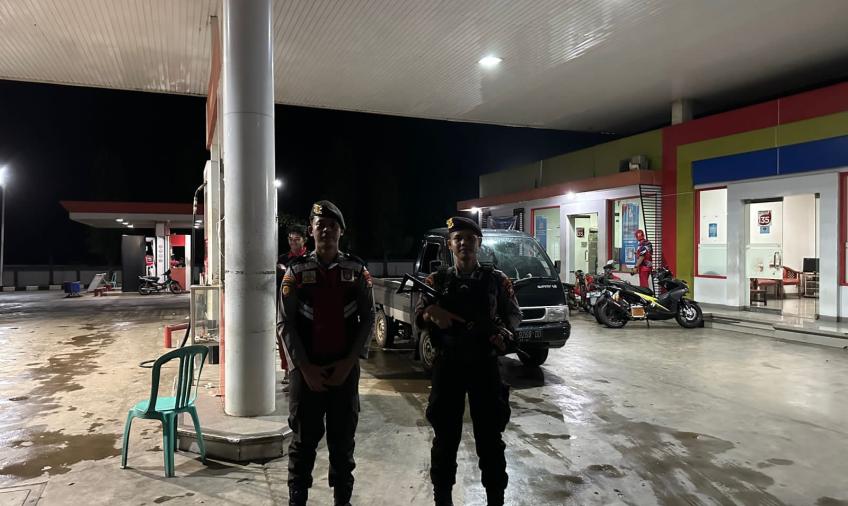 Sat Samapta Polres Bengkulu Utara Melakukan Patroli Ke SPBU Kota Arga Makamur