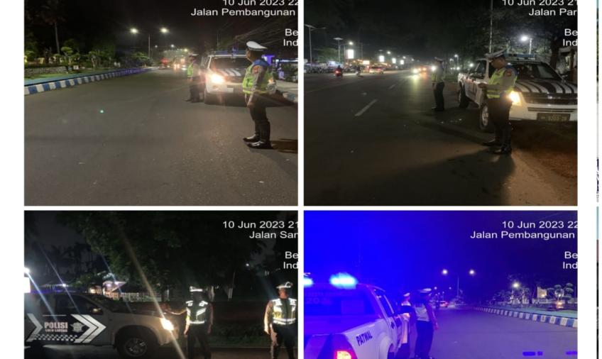 Antisipasi 3C dan Balap Liar, Sat Lantas Polresta Bengkulu Laksanakan Patroli Blue Light