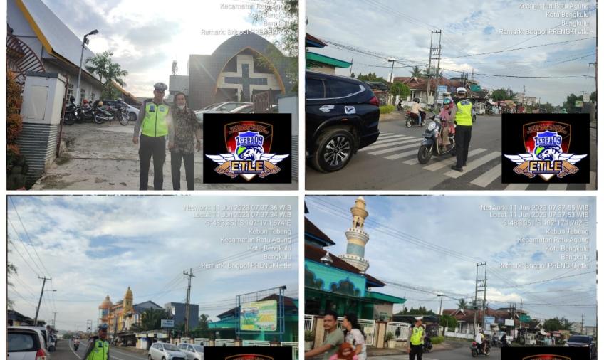 Sat Lantas Polresta Bengkulu, Laksanakan Pengamanan Lalu Lintas Ibadah Minggu di Gereja GKII