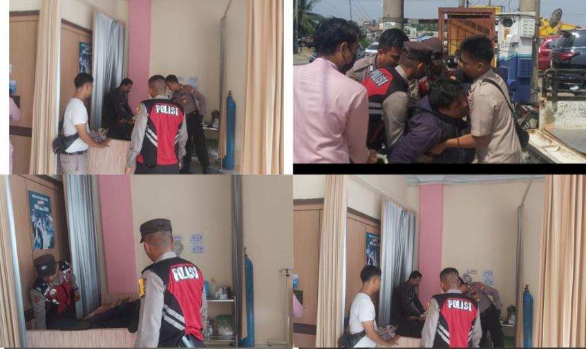 Quick Response, Satsamapta Polresta Bengkulu Bawa Korban Laka Tunggal Ke Klinik 