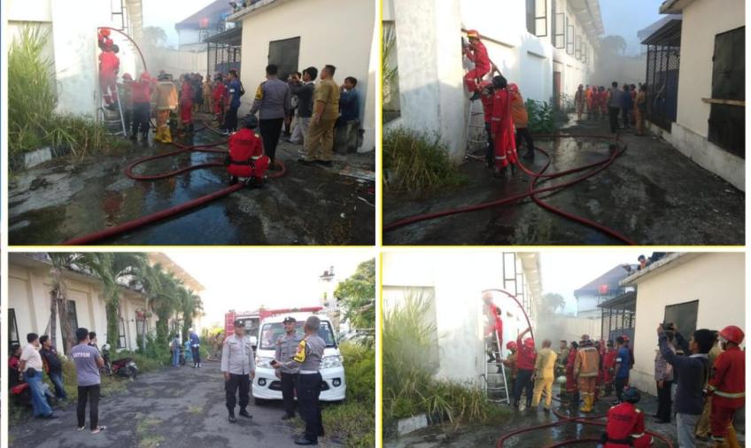 Datangi TKP, Polsek Ratu Samban Lakukan Pengamanan Lokasi Kebakaran 