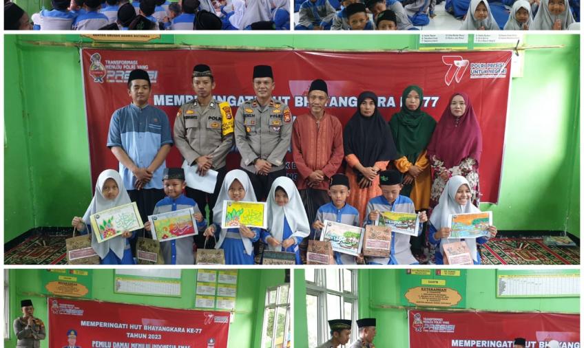 Dalam Rangka HUT Bhayangkara Ke-77 Kapolsek Batiknau Melaksanakan Bhakti Keagamaan Bersama Anak-Anak TPQ Al-Iklas