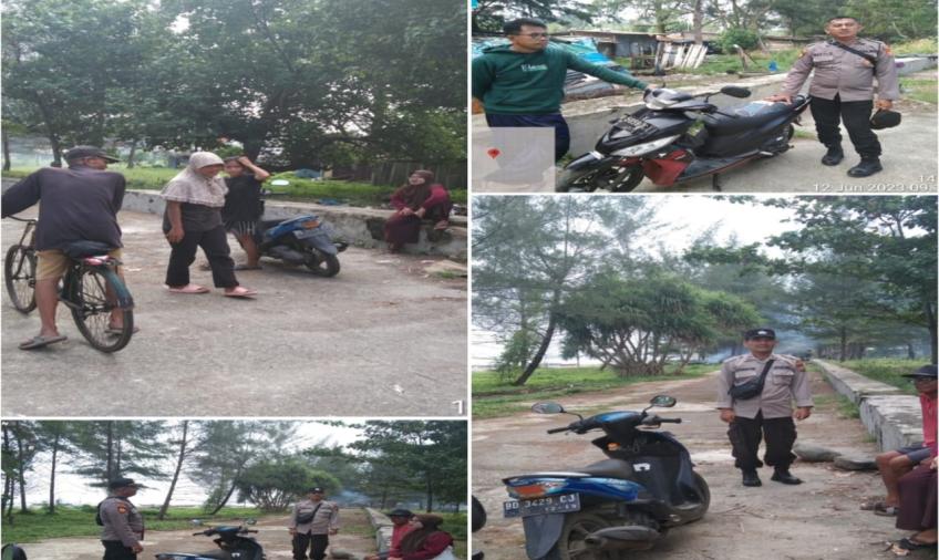 Patroli Siang Hari, Personel Polsek Teluk Segara Berikan Imbaun Kamtibmas  