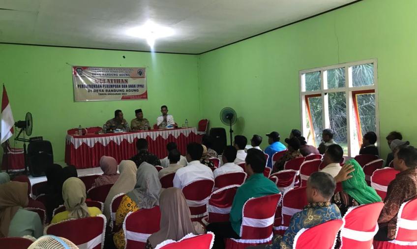 Kapolsek Semidang Alas Hadiri Kegiatan Penyuluhan Hukum di Desa Bandung Agung 