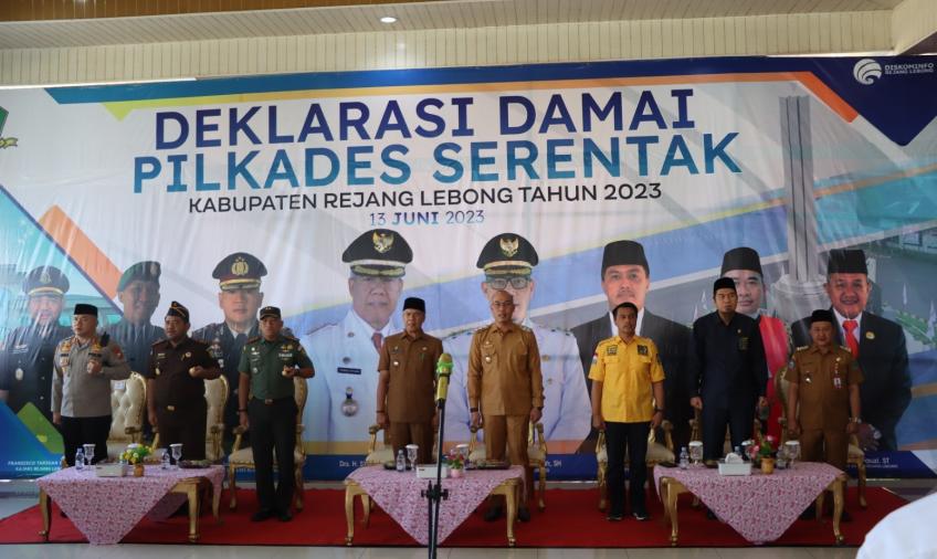 Bersama Bupati dan Forkopimda, Kapolres Rejang Lebong Hadiri Deklarasi Damai Pilkades Serentak 2023