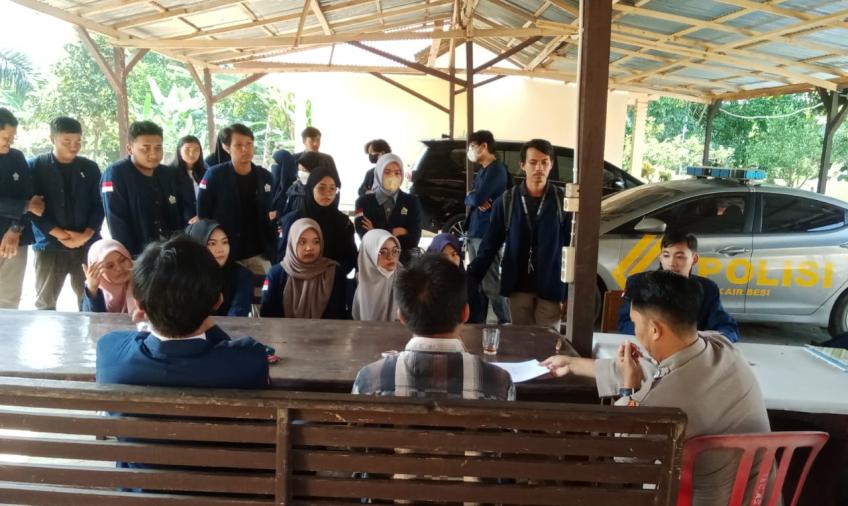 Mahasiswa UNIB Akan melaksanakan KKN, Polsek Air Besi Sambut dan Berikan Imbauan Kamtibmas