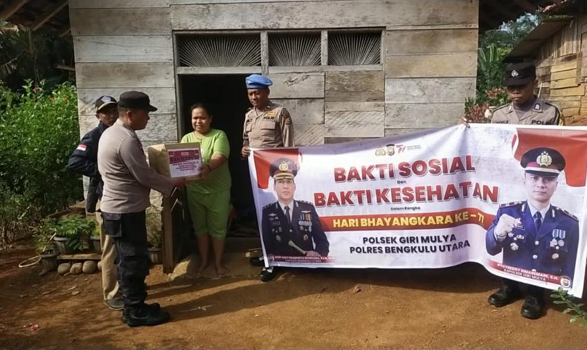 Polsek Giri Mulya, Gelar Bakti Sosial Dalam Rangka Hari Bhayangkara ke 77