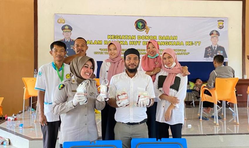 Sambut HUT Bhayangkara Ke-77, Polres Kaur Gelar Donor Darah Masal