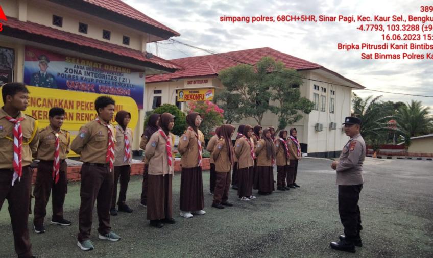 Sat Binmas Polres Kaur Melaksanakan Kegiatan Latihan Rutin Saka Bhayangkara
