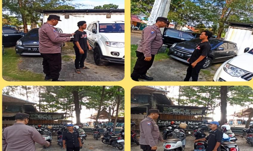Polsek Teluk Segara Patroli Sore di Pantai Zakat 