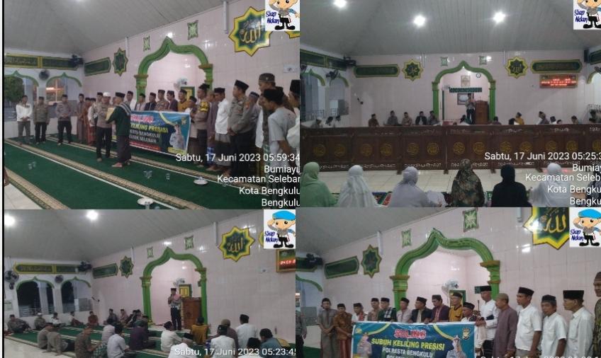 Polsek Selebar Gelar Pengamanan Subuh Keliling di Masjid Al Ahlaq 