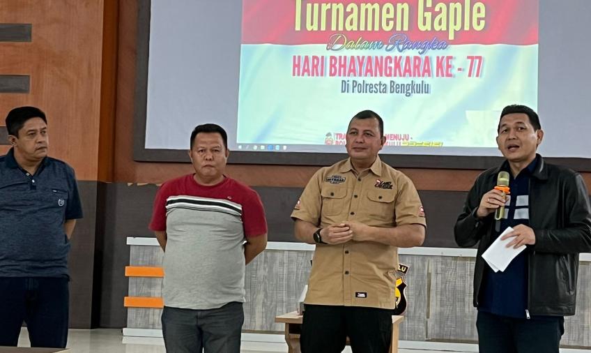 Turnamen Gaple Meriahkan Rangkaian Hari Bhayangkara Ke-77 Polresta Bengkulu