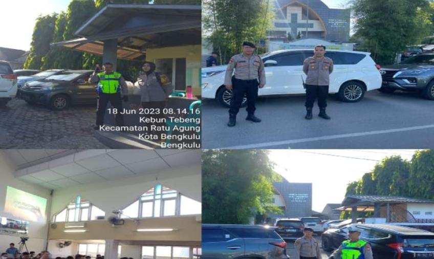 Kapolsek Ratu Agung Lakukan Pengamanan Ibadah Minggu di Gereja GKII Tebeng