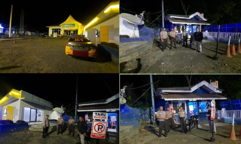 Patroli, Polsek Teluk Segara Berikan Imbauan Kamtibmas kepada Security PLN dan Petugas Parkir
