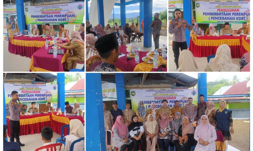 Kapolsek Kedurang Berikan Penyuluhan Hukum Tentang  KDRT di Desa Lawang Agung
