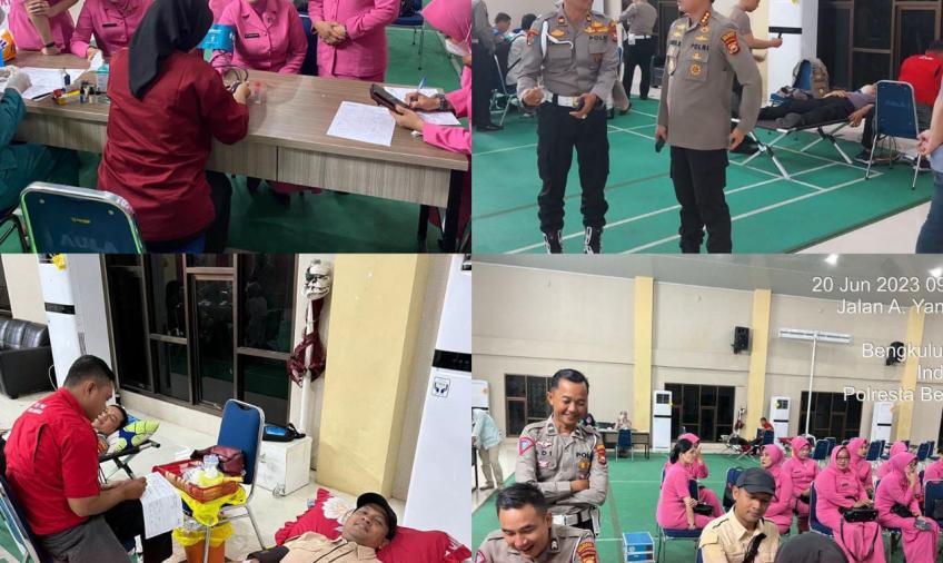 Polresta Bengkulu, Melaksanakan Kegiatan Donor darah Bakti Kesehatan Polri Presisi