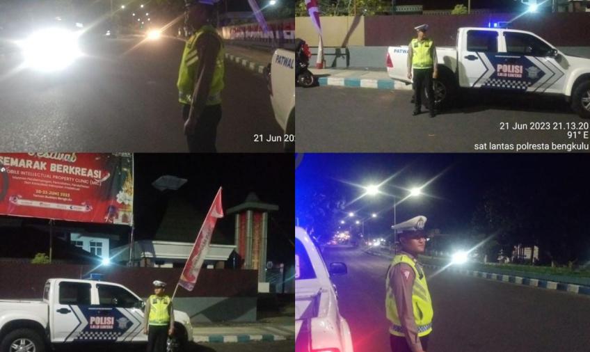 Sat Lantas Polresta Bengkulu Patroli Blue Light Antsipasi 3C 