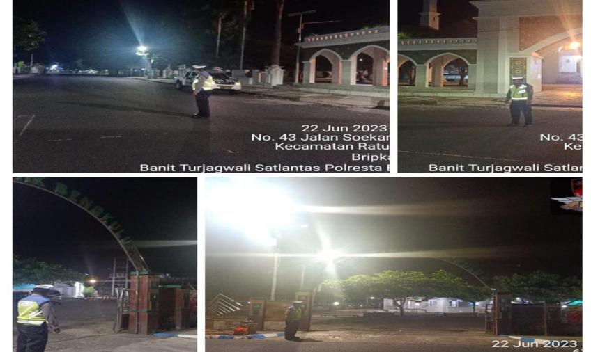 Patroli Subuh, Sat Lantas Polresta Bengkulu Sasar Masjid AT- Taqwa