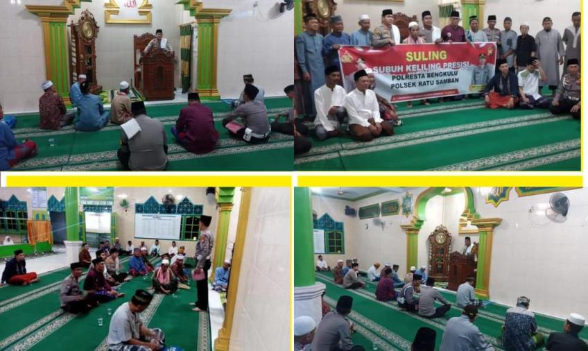 Polsek Ratu Samban Gelar Pengamanan Subuh Keliling di Masjid Syuhada