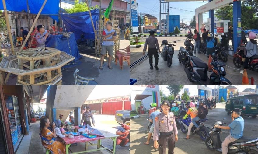 Sambangi Petugas SPBU dan Tokoh Masayrakat Malabro, Sat Samapta Polresta Bengkulu Sampaikan Imbauan Kamtibmas 