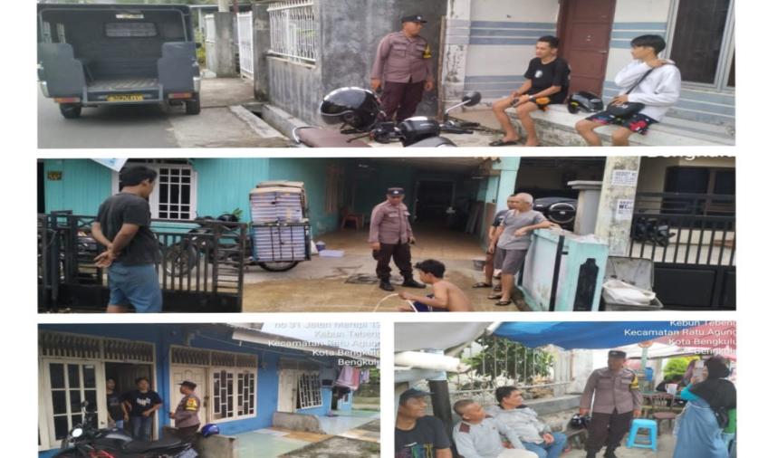 Patroli Rutin, Polsek Ratu Agung Sambangi Warga Sampaikan Imbauan Kamtibmas  