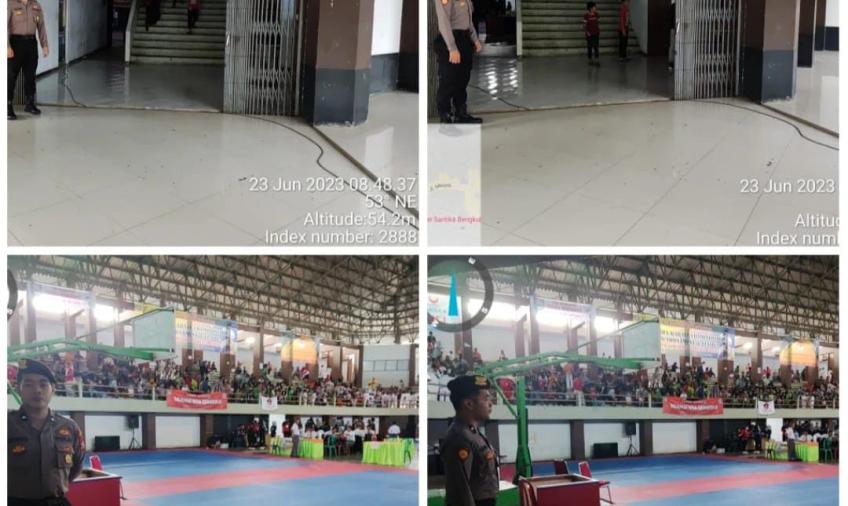 Ciptakan Situasi Aman Selama Pertandingan, Polresta Bengkulu Lakukan Pengamanan Lomba Karate 