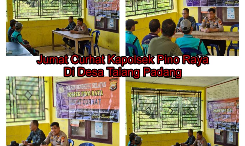 Polsek Pino Raya Gelar Jumat Curhat di Desa Talang Padang