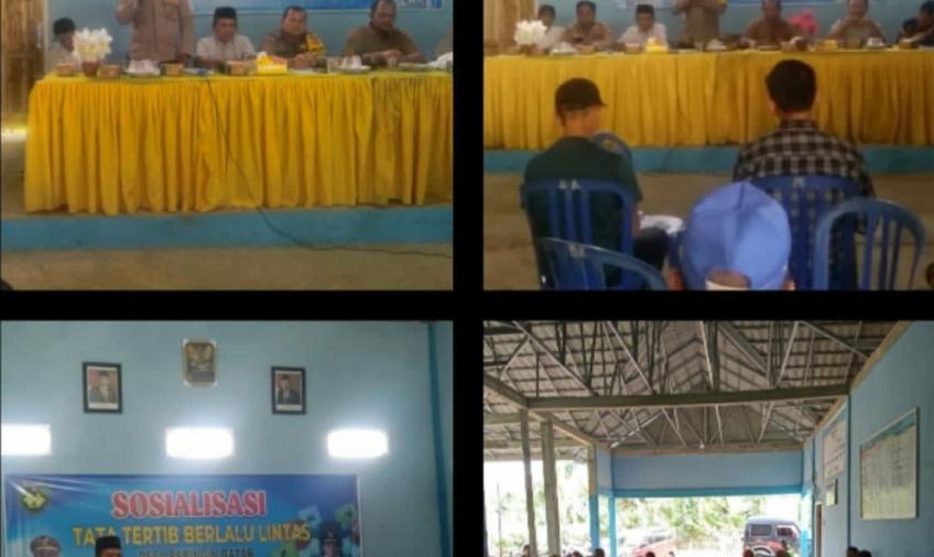 Kanit Binmas dan Bhabinkamtibmas, Jadi Narasumber Sosialisasi Tata Tertib Berlalu Lintas di Desa Beringin Datar 