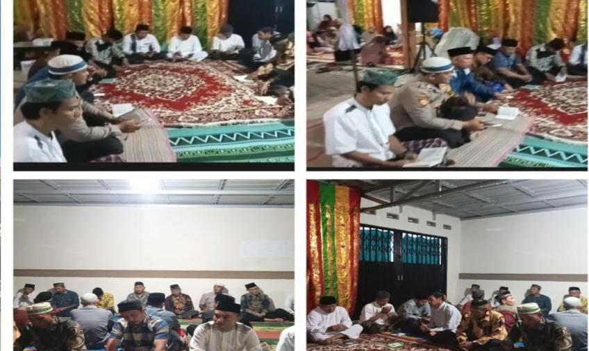 Bhabinkamtbmas Polsek Selebar Sambang Duka Ikuti Yasinan dan Tahlilan 40 Hari 