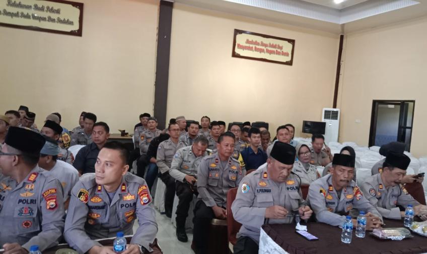 Sambut HUT Bhayangkara ke-77, Polsek Padang Jaya Ikuti Giat Doa Bersama di Polres Bengkulu Utara