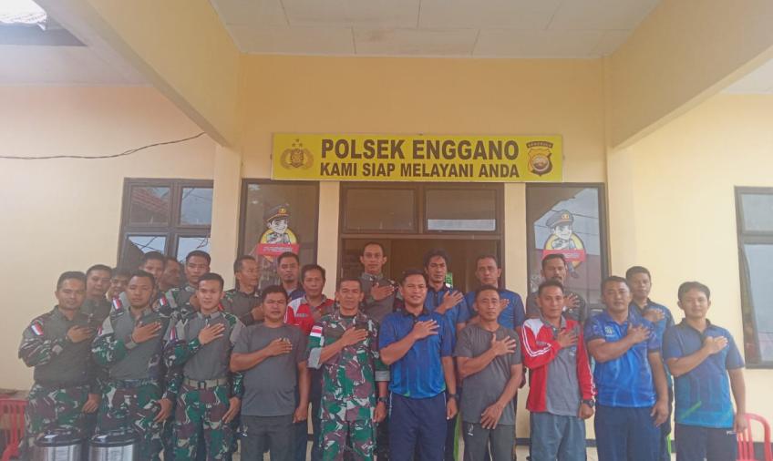 Sambut HUT Bhayangkara ke-77 TNI/Polri dan Forkopimcam Enggano Gelar Olahraga Bersama