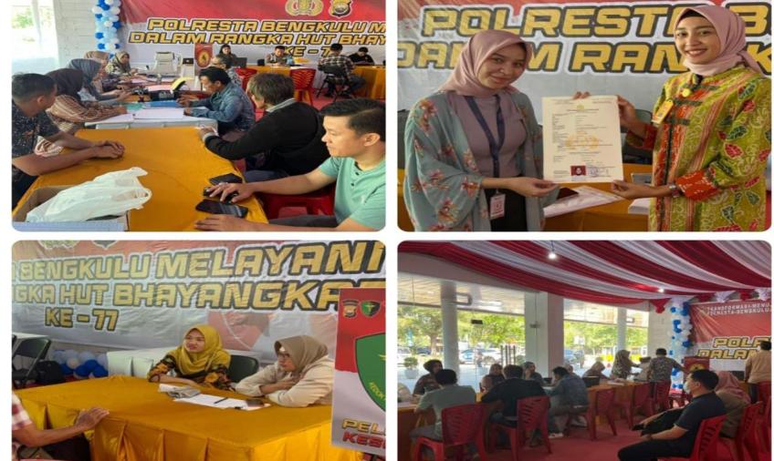 Manjakan Warga, Polresta Bengkulu Melayani One The Spot di Bencoolen Mall