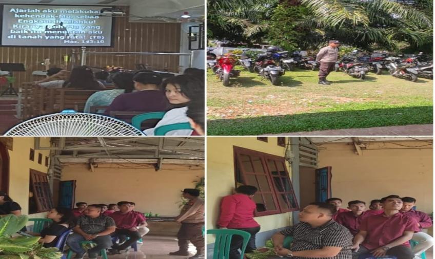 Polsek Kampung Melayu Terjunkan Personel Amankan Ibadah Mingguan di Gereja 