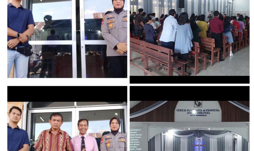 Polsek Gading Cempaka Terjunkan Personel Amankan Ibadah Mingguan di Gereja 