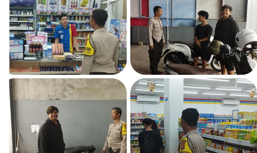 Patroli Malam, Polsek Teluk Segara Sambangi Karyawan Indomaret 