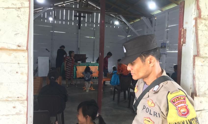 Polisi Berikan Pengamanan Ibadah Minggu di Gereja HKBP