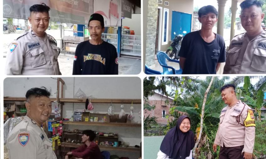 Patroli Sambang di Kelurahan Teluk Sepang, Bhabinkamtibmas Sampaikan Imbauan Kamtibmas